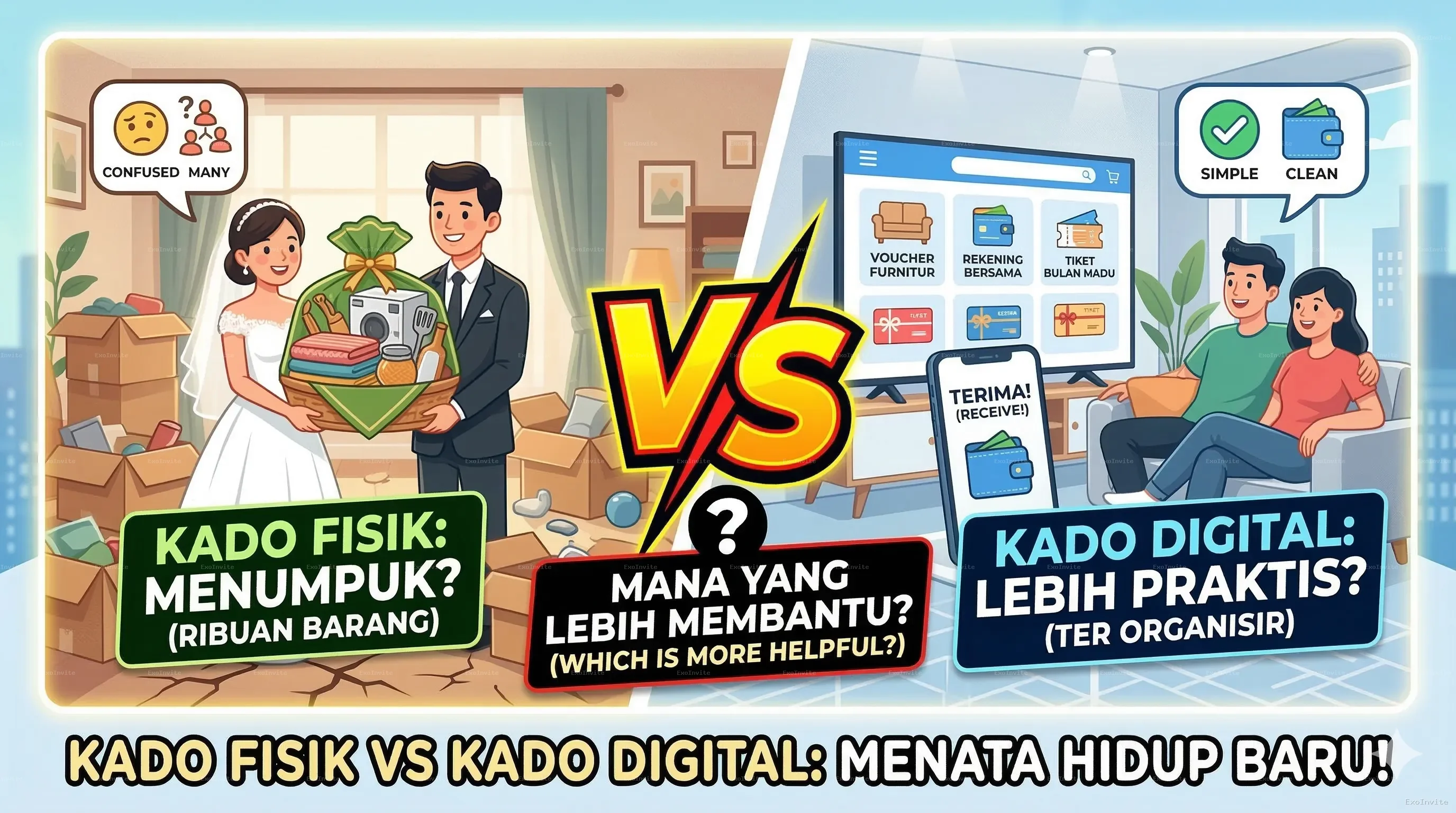 Anda berkata Kado Fisik vs Kado Digital: Mana yang Lebih Membantu Pasangan Baru Menata Hidup?